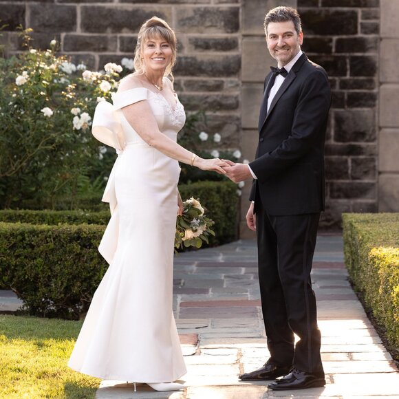 Bespoke, wedding gown, ivory, satin, corset top, trumpet skirt, 10-12 size - Picture 2 of 7